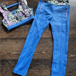 Matilda Jane Blue and lavender Kids Matching Active Set